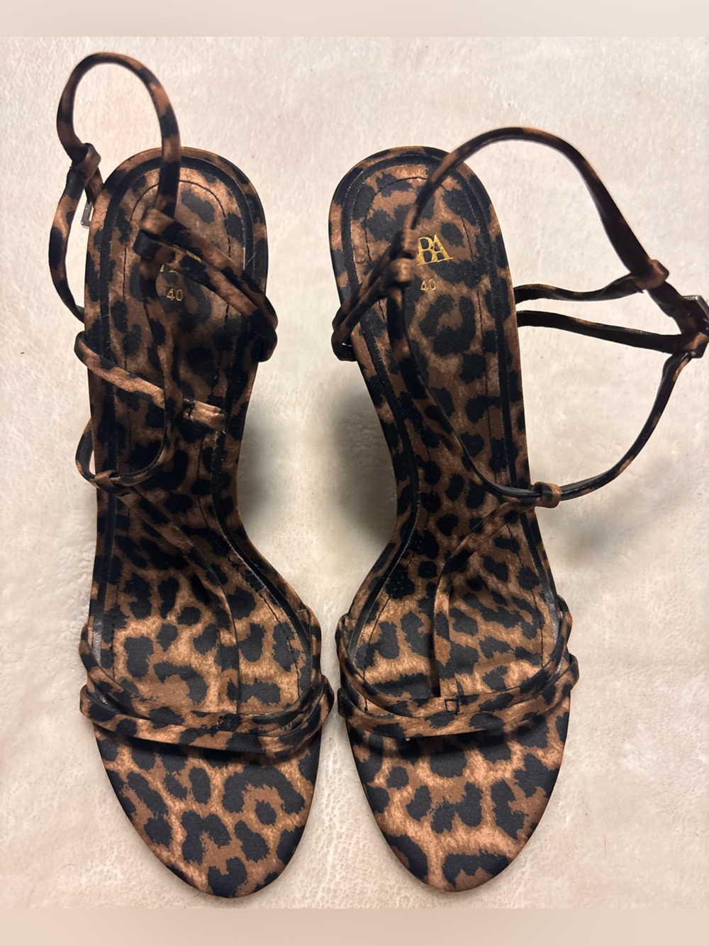 Zara Leopard Print Satin Bandeau Slip - Brown & Black
